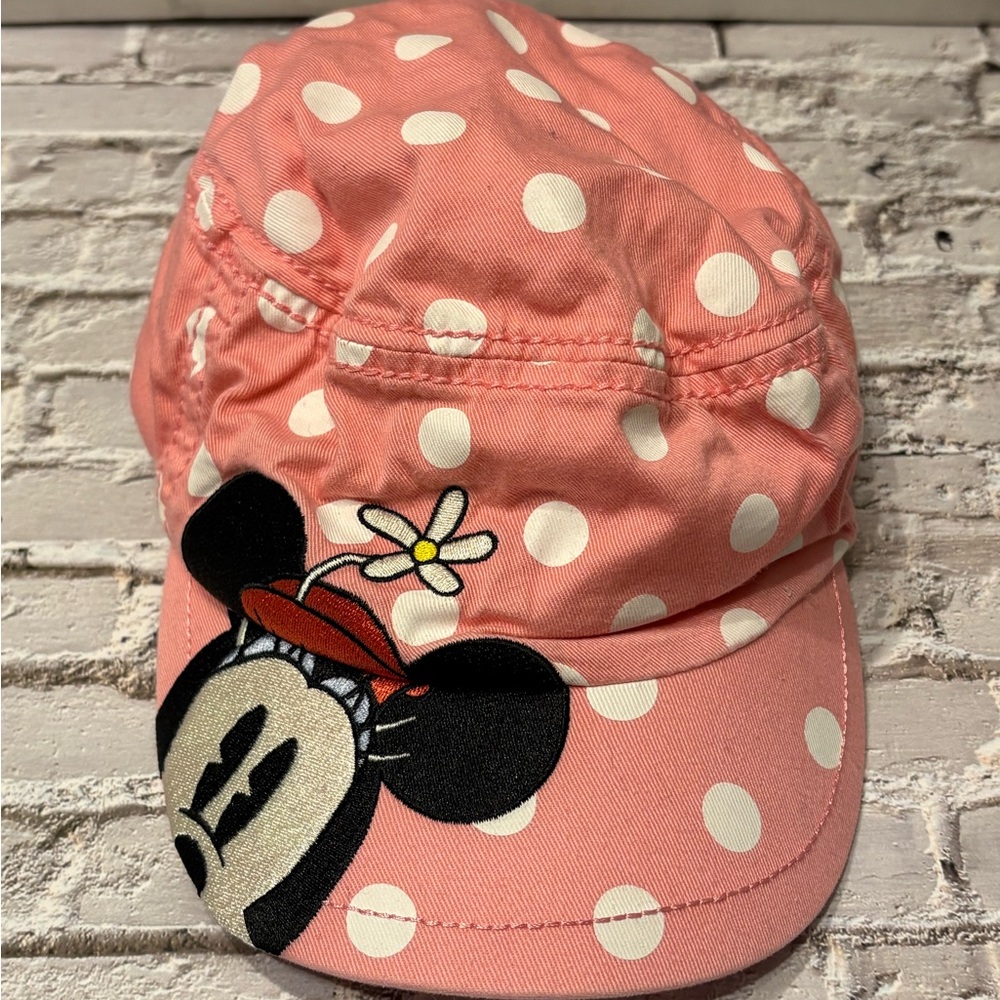 Disney Parks Minnie Mouse Pink White Polka Dot Youth Hat Adjustable